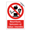Nourriture, boissons et tabac interdits
