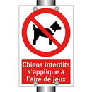 Chiens interdits s'applique à l'aire de jeux