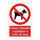 Chiens interdits s'applique à l'aire de jeux