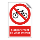 Stationnement de vélos interdit