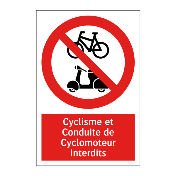 Cyclisme et Conduite de Cyclomoteur Interdits