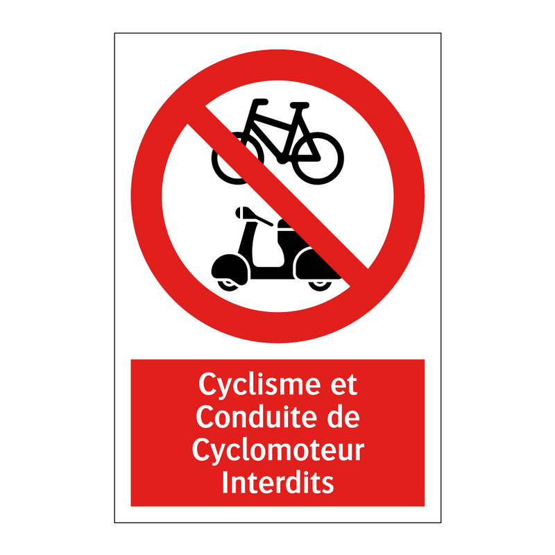 Cyclisme et Conduite de Cyclomoteur Interdits