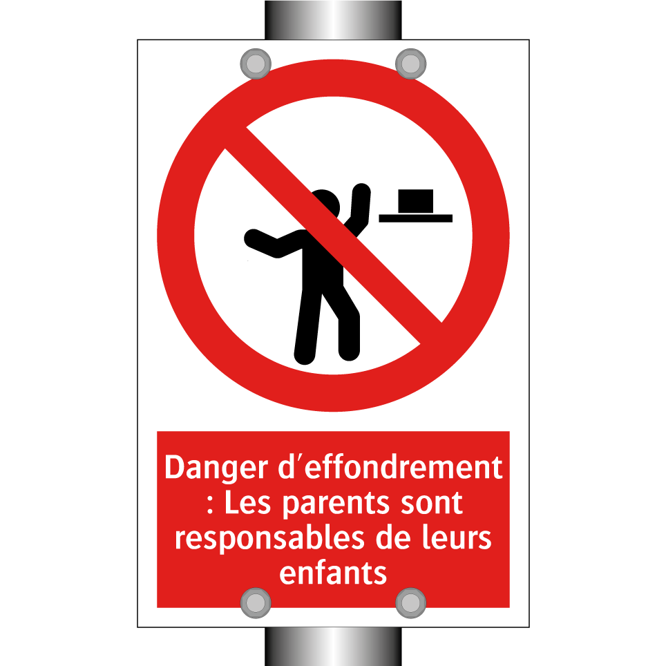 Danger d'effondrement : Les parents sont responsables de leurs enfants