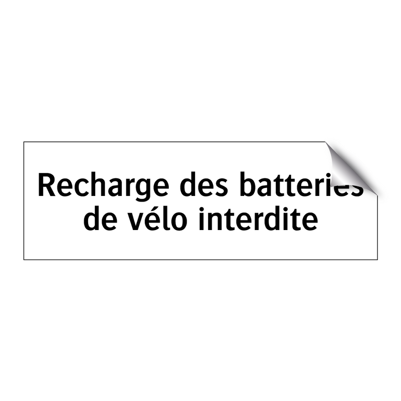 Recharge des batteries de vélo interdite