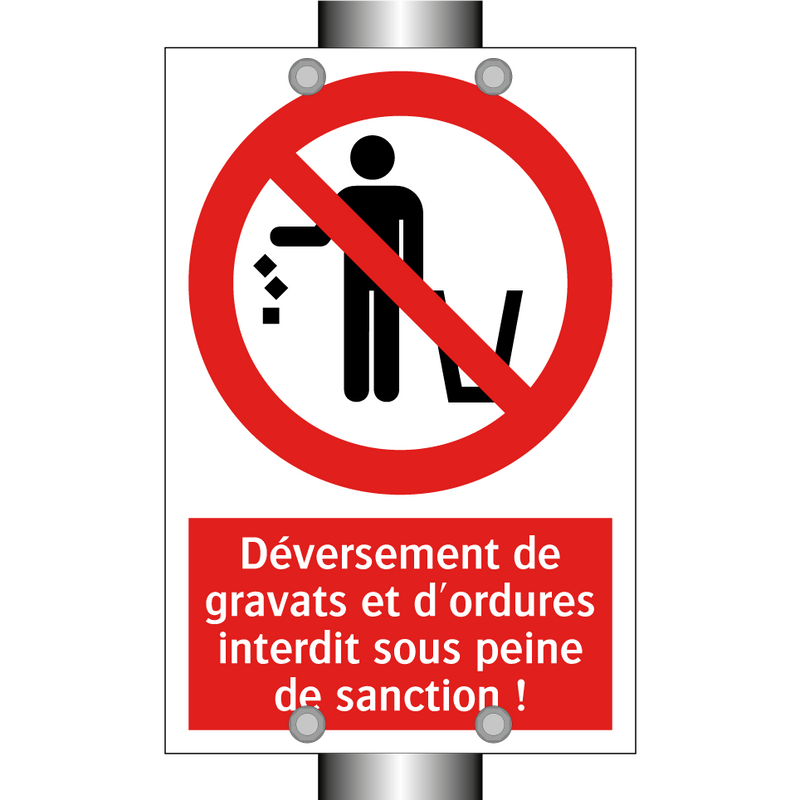 Déversement de gravats et d'ordures interdit sous peine de sanction !