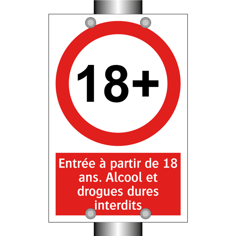 Entrée à partir de 18 ans. Alcool et drogues dures interdits