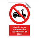 Interdiction de stationner les cyclomoteurs en appui