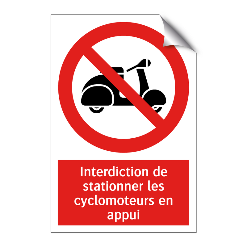 Interdiction de stationner les cyclomoteurs en appui
