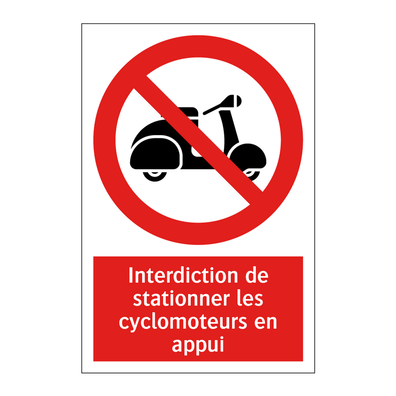 Interdiction de stationner les cyclomoteurs en appui