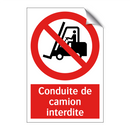 Conduite de camion interdite