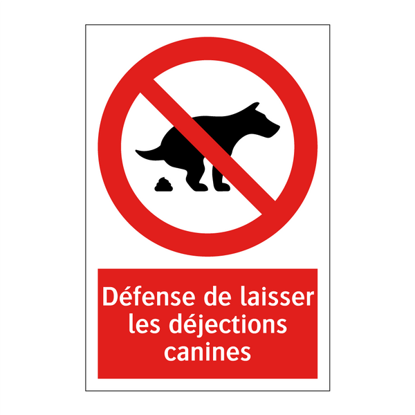 Défense de laisser les déjections canines