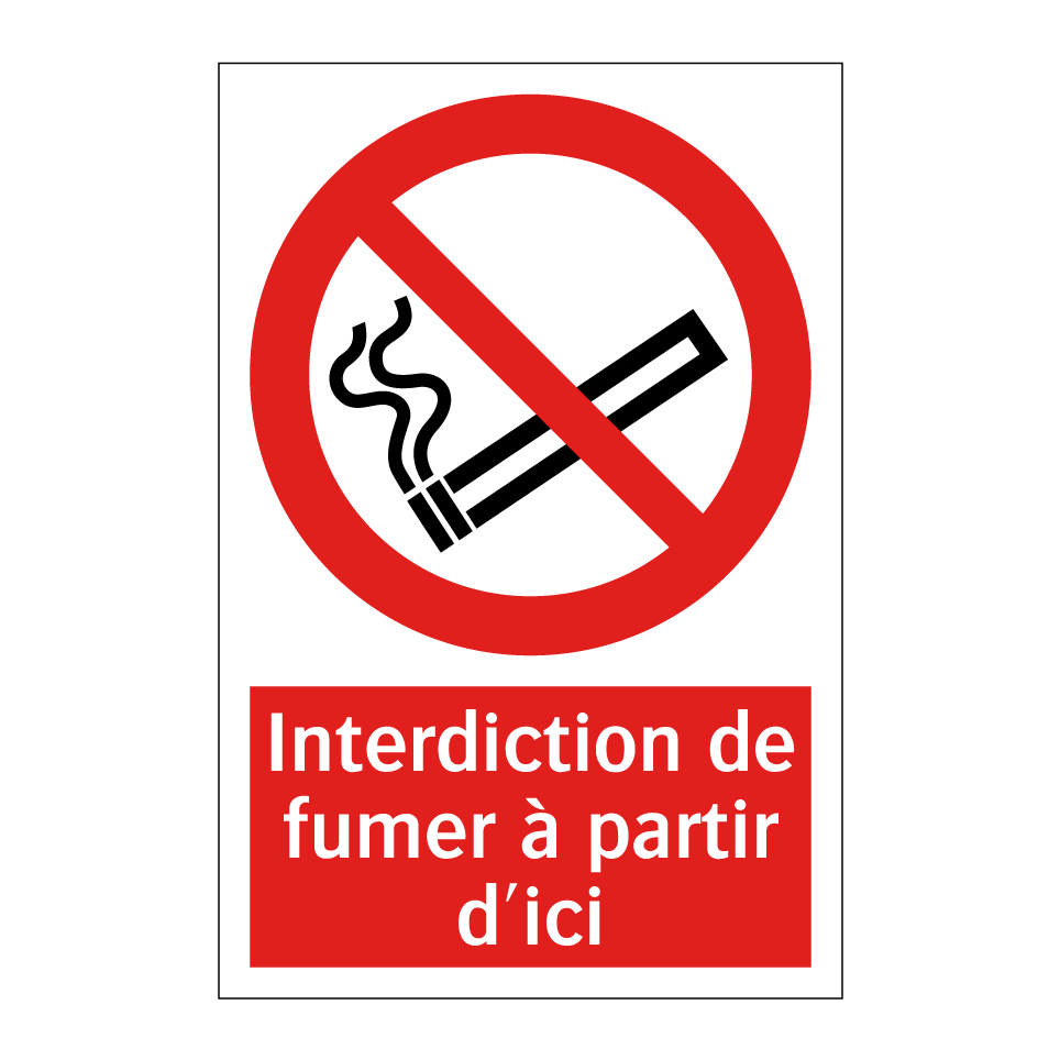Interdiction de fumer à partir d'ici
