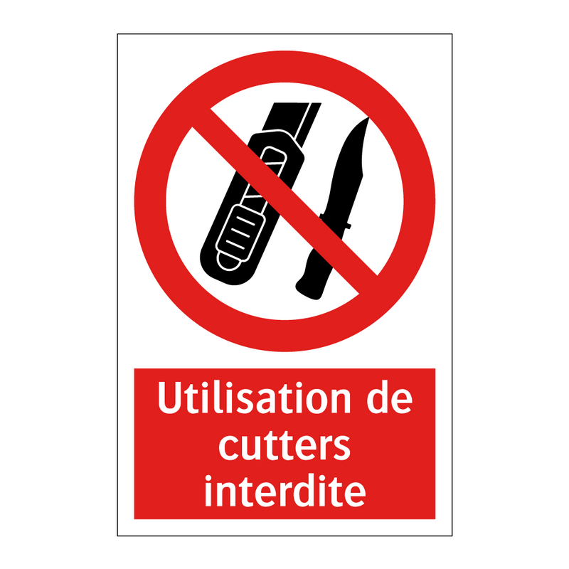 Utilisation de cutters interdite