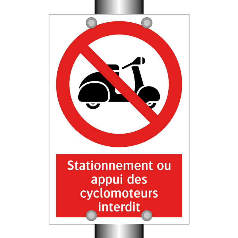 Stationnement ou appui des cyclomoteurs interdit