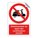 Stationnement ou appui des cyclomoteurs interdit