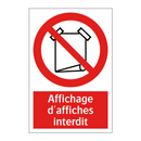 Affichage d'affiches interdit