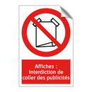 Affiches : Interdiction de coller des publicités