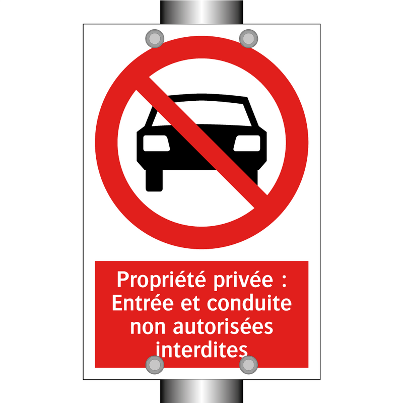 Propriété privée : Entrée et conduite non autorisées interdites