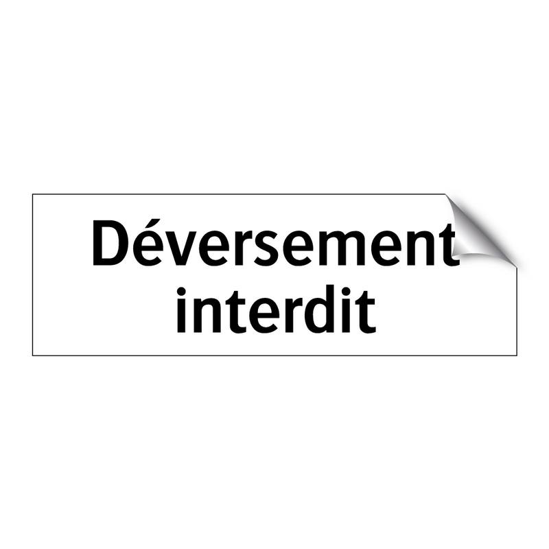 Déversement interdit