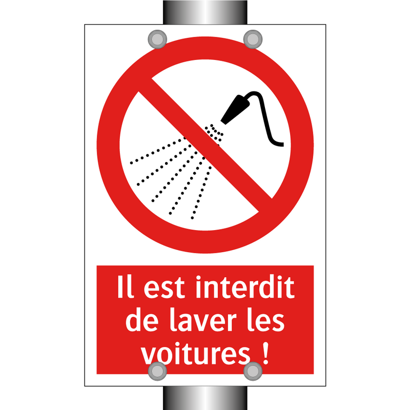 Il est interdit de laver les voitures !