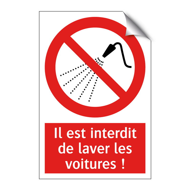 Il est interdit de laver les voitures !