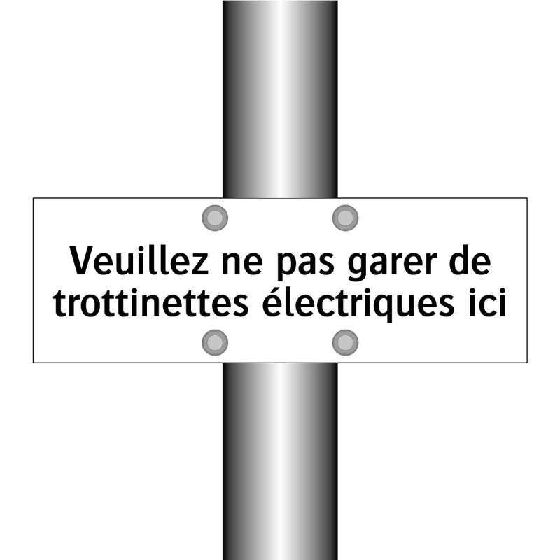 Veuillez ne pas garer de trottinettes électriques ici