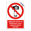 Appareils photo et téléphones avec appareil photo interdits
