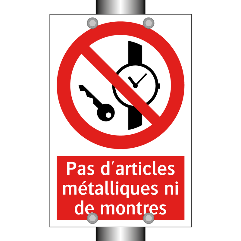 Pas d'articles métalliques ni de montres