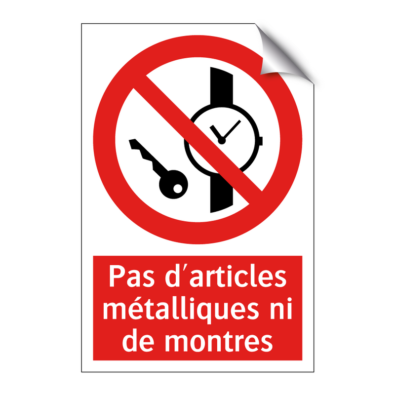 Pas d'articles métalliques ni de montres
