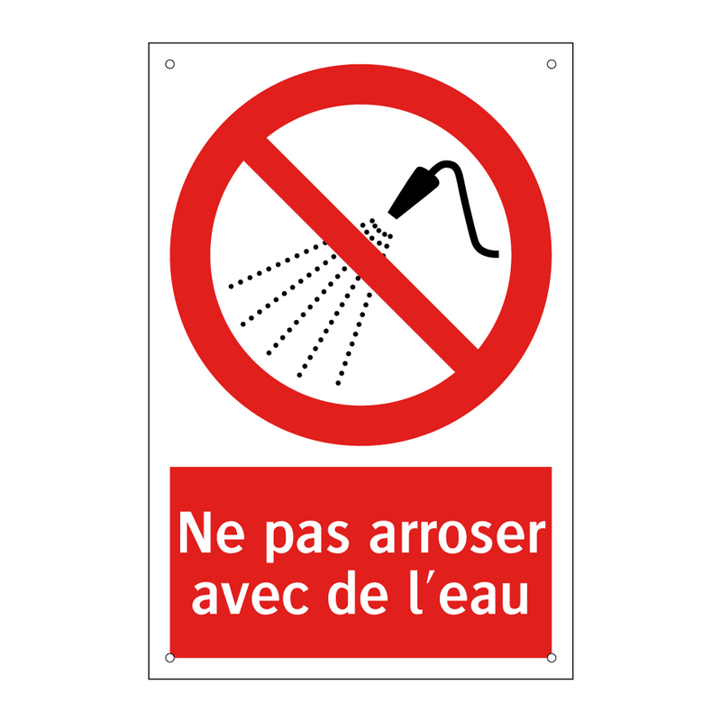Ne pas arroser avec de l'eau