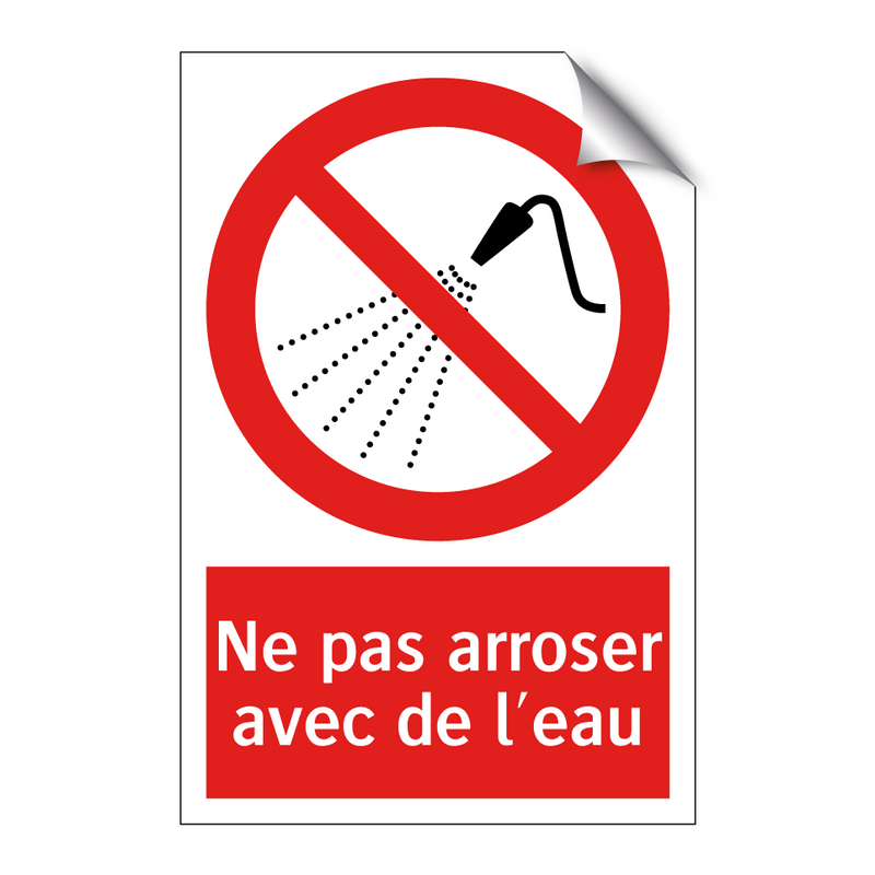 Ne pas arroser avec de l'eau