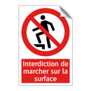Interdiction de marcher sur la surface