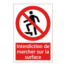 Interdiction de marcher sur la surface
