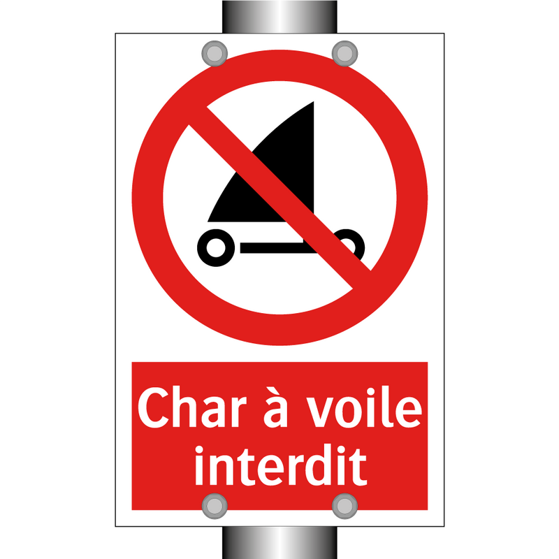 Char à voile interdit