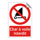 Char à voile interdit