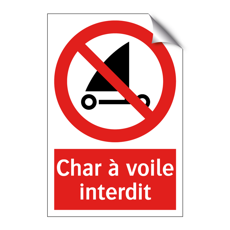 Char à voile interdit