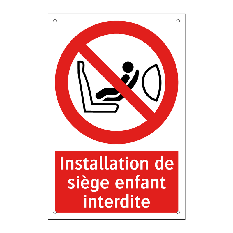 Installation de siège enfant interdite