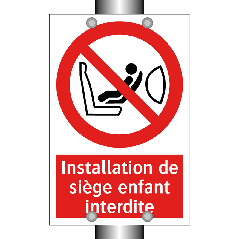 Installation de siège enfant interdite