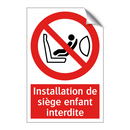 Installation de siège enfant interdite