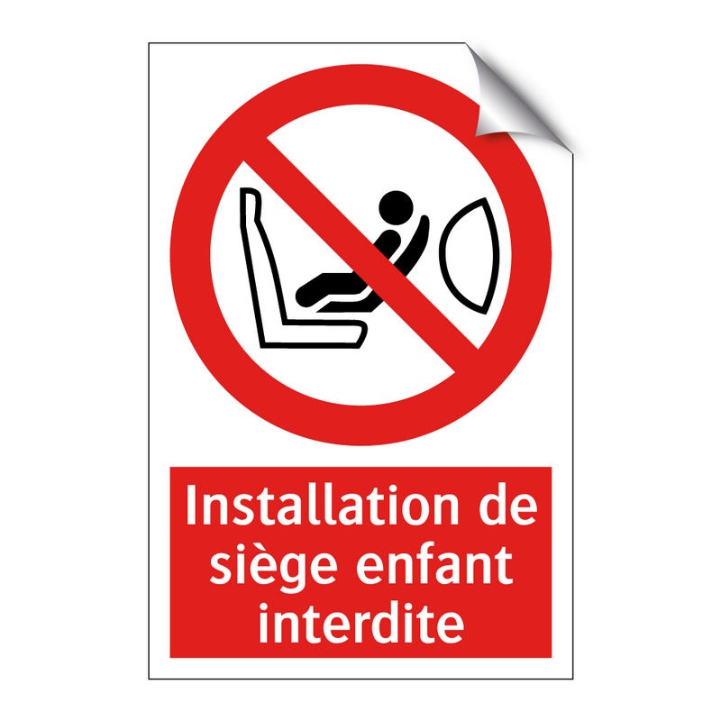 Installation de siège enfant interdite