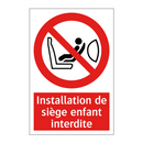 Installation de siège enfant interdite