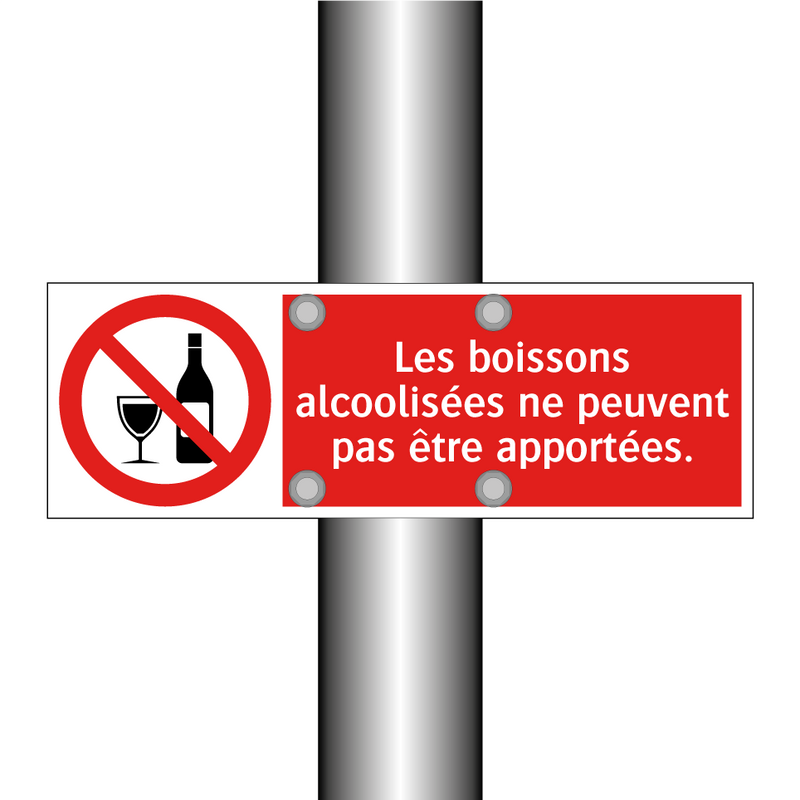 Les boissons alcoolisées ne peuvent pas être apportées.