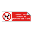 Veuillez vous abstenir de promener des chiens