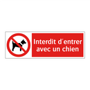 Interdit d'entrer avec un chien