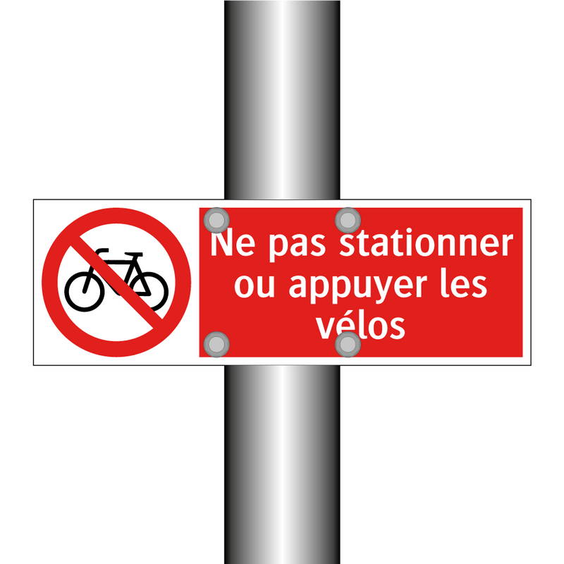 Ne pas stationner ou appuyer les vélos