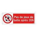 Pas de jeux de balle après 20h