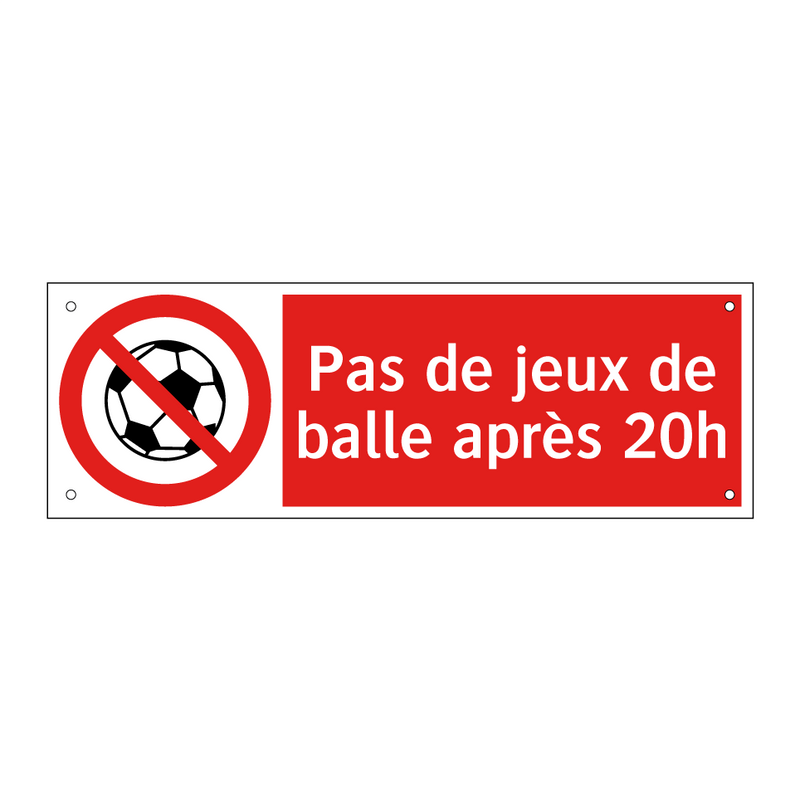 Pas de jeux de balle après 20h