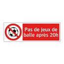 Pas de jeux de balle après 20h