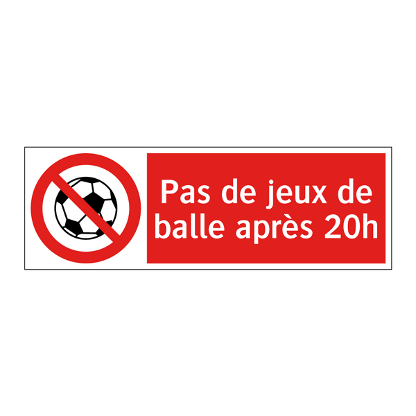 Pas de jeux de balle après 20h