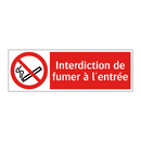 Interdiction de fumer à l'entrée